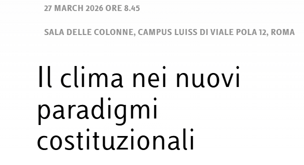 Il clima nei nuovi paradigmi costituzionali